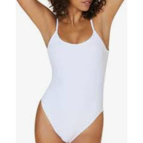 ANDIE SWIM Fiji One-Piece Swimsuit XS Tall US 0-2 White Lace-Up Back NWT - Picture 1 of 14